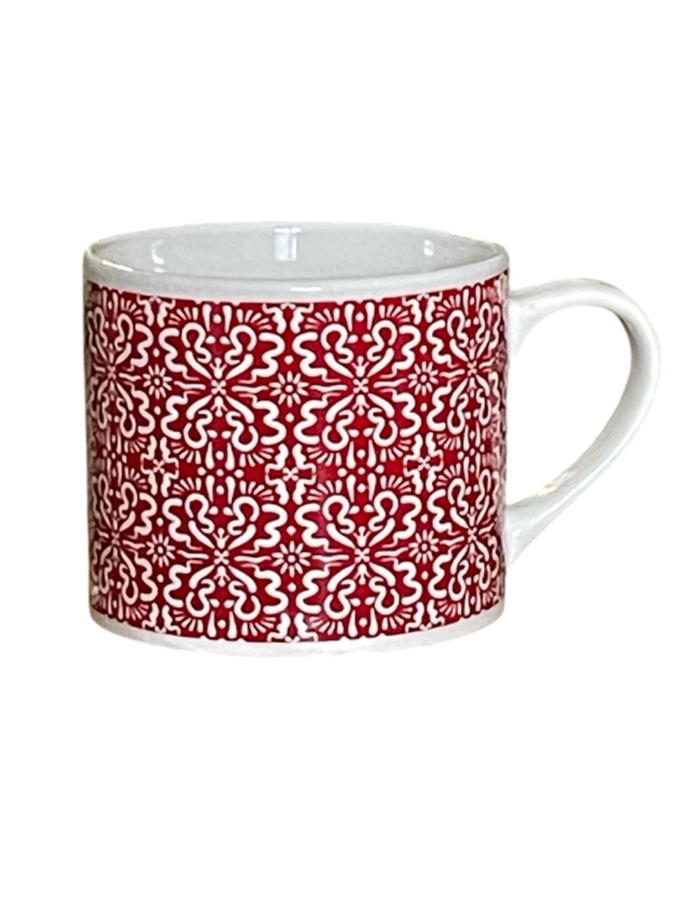 BLUE HARBOR Kris Ruff Red Pattern Ceramic Coffee Mug - Home Dining